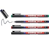 edding 141 F Permanenter Folienschreiber - 4er-Set - 4 Farben - Rundspitze 0,6mm...