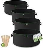 TTL Garden 4X 60L Hochbeet Pflanzsack aus Vliesstoff - 4er Set 60 Liter Filz...