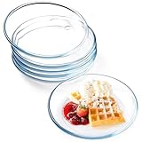NUTRIUPS 6er Set 20.3cm, Klarglas Teller, 6er-Set Gehärtete Glasteller,...