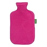 Fashy Wärmflasche 2,0L mit 100% recyceltem Fleecebezug aus Polyester, 67405 45...