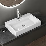 doporro Design Aufsatzwaschbecken Hängewaschbecken Waschbecken Weiß BTH...