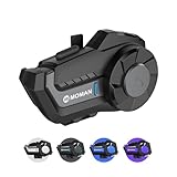 Moman Motorrad Intercom Headset, H2 Pro【1 Pack Schwarz】 Motorradhelm...