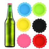 6 Stück Silikon Kronkorken, Flaschenverschluss Bunt, Wiederverwendbare Silikon...
