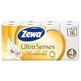 Zewa Ultra Sense Mandelmilch Toilettenpapier, verwöhnendes WC-Papier 4-lagig...