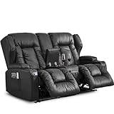 SAMERY Fernsehsessel mit liegefunktion,Kinosessel 2 Sitzer Sofa Zweisitzer TV...