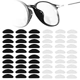 NEPAK 30 Paar Adhesive Nasenpads Brillen Pads & Anti Rutsch Silikon Brillen Pads für Brillen Sonnenbrillen(1mm,transparent+schwarz)