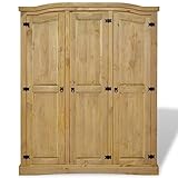KOIECETA Kiefer Kleiderschrank Mexiko-Stil Corona Garderobenschrank...