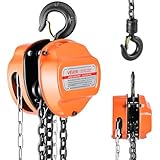 VEVOR Kettenzug mit 0,5 T Traglast, Handkettenzug, 3 m Hubhöhe, Hebezug mit...