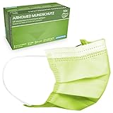 ARNOMED Masken Medizinisch 50x, OP Masken Grün Typ IIR, 3-lagige Masken...
