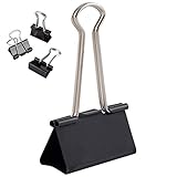 D.RECT Metal Foldbackklammern | Verpackung 12 Stück, 51mm | Schwarz |...