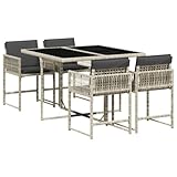 vidaXL Garten Essgruppe mit Kissen 5-TLG., Gartenmöbel Set Sitzgruppe,...