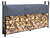 QUICK STAR Metall Kaminholzregal Anthrazit 200 x 25 x 115 cm Garten...