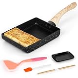 Winter Shore Japanisches Omelette Pfanne Set - Pfanne Rechteckig mit Holzgriff -...