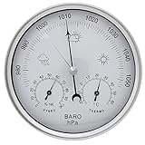 zalati Analog Barometer Thermometer Hygrometer mit Edelstahlrahmen 3 in 1...