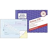 AVERY Zweckform 1736-5 Quittungsblock (A6 quer, 2x40 Blatt, mit Durchschlag,...