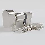 Sempro Knaufzylinder 3 Schlüsseln Messing Vernickelt Schließzylinder 35/35 mit...