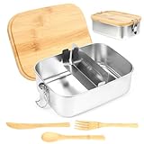 Dadabig Bento Lunchbox, Brotdose Edelstahl mit Fächern Brotzeitdose mit...