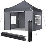 VOUNOT Pavillon 3x3m Wasserdicht Stabil Winterfest, Pop Up Faltpavillon mit 4...