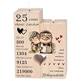 Silberhochzeit Geschenk，Kerzenständer，Silberhochzeit Deko，25 Hochzeitstag...
