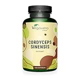 Cordyceps Sinensis Vegavero® | 650 mg CS-4 Extrakt (10:1) | Vergleichssieger 2024* | 40% Polysaccharide | Vegan aus Fermentation | Entspricht 6500 mg pro Kapsel | Ohne Zusätze | 120 Stück