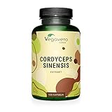 CORDYCEPS SINENSIS Vegavero® | 650 mg CS-4 Extrakt (10:1) | Vergleichssieger 2024* | 40% Polysaccharide | VEGAN aus Fermentation | Entspricht 6500 mg pro Kapsel | Ohne Zusätze | 120 Kapseln