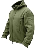 TACVASEN Herren Fleecejacke Military Outdoor Winddichte Jacke mit Kapuze, Gr....