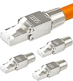 VESVITO 4x CAT 7 RJ45 Stecker 10 GBit/s Netzwerkstecker werkzeuglos PoE für...