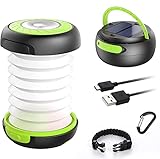 GlobaLink LED Campinglampe Faltbare Solar Camping Laterne Energienbank mit 2...