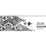 Zettler Tischquerkalender Schwarz 2026 – Bürokalender 30x10 cm,...