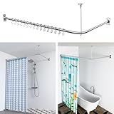 OTOmitra Duschvorhangstange L Form, 100-120x100-190cm Verstellbare Duschstange...