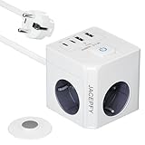 JACEPFY Steckdosenwürfel 7-IN-1 Magnetische Mehrfachsteckdose 2 USB-A und 2...