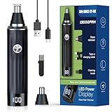 Nasenhaartrimmer 2 in 1 Nasentrimmer Ohrhaartrimmer mit LED-Anzeige, USB...