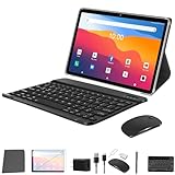 2024 Tablet 10 Zoll, 5G WiFi Android Tablet mit Tastatur Maus Stift, 128GB...