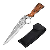 XPJBKC Jagdmesser Klappmesser, 21 x 4.3cm Klappmesser Holzgriff mit...