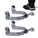 Western-Cowboy-Sporen, Edelstahl, Western-Pferdesporen mit drehbarem Getriebe,...