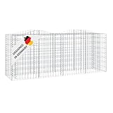 DELUKE Gabionen Hochbeet BOGI aus Eisen | 200x50x100cm | Hochbogen Steinkorb...