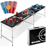 tectake® Bierpong Tisch, Beer Pong Tisch, inkl. 100 Becher (50 rot & 50 blau)...