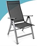gardisun Hochlehner Gartenstuhl klappbar aus Aluminium, 2-Fach...