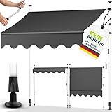 tillvex Klemmmarkise mit Handkurbel Balkon | Balkonmarkise ohne Bohren | Markise...