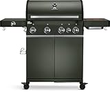 BURNHARD 4-Brenner Gasgrill Big FRED GREEN inkl. Backburner 900°C...