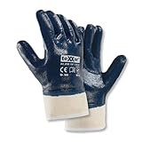 texxor (12 Paar) Handschuhe Nitril-Handschuhe STULPE 12 x beige/blau 10