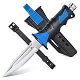 DRAGON RIOT Tauchermesser mit Beinholster, Outdoor-Messer Feststehende, Scharfes...