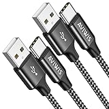 AVIWIS USB C Kabel [2Stück 3M] 3A Ladekabel USB C Nylon USB Typ C Kabel...