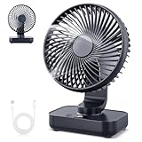 Mapille Mini Tischventilator Leiser, 120°Oszillation, 4 Geschwindigkeiten, USB...