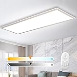 Dimmbar LED Deckenlampe 100x25 cm, 28W Deckenleuchte Panel mit Fernbedienung und...