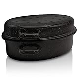 Krüger Emaille-Gansbräter mit Tropfdeckel - hochwertiger Bräter - für alle...