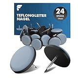 shinfly Möbelgleiter Teflon Set mit Nagel - 24 Stück Ø 19 mm Blau Runde...