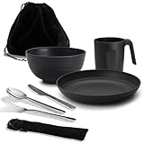 Camping Utensilien, Reanea amping Mess Kit für Reisen, Camping, Picknick,...