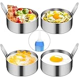 YAOYIN Pancake Form Egg Ring, 4 Pack 9cm Spiegeleiform Ei Ring zum Kochen von...