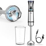 LEBENLANG Akku Stabmixer Kabellos - Inkl. 800ml Messbecher & USB-C Ladekabel I...